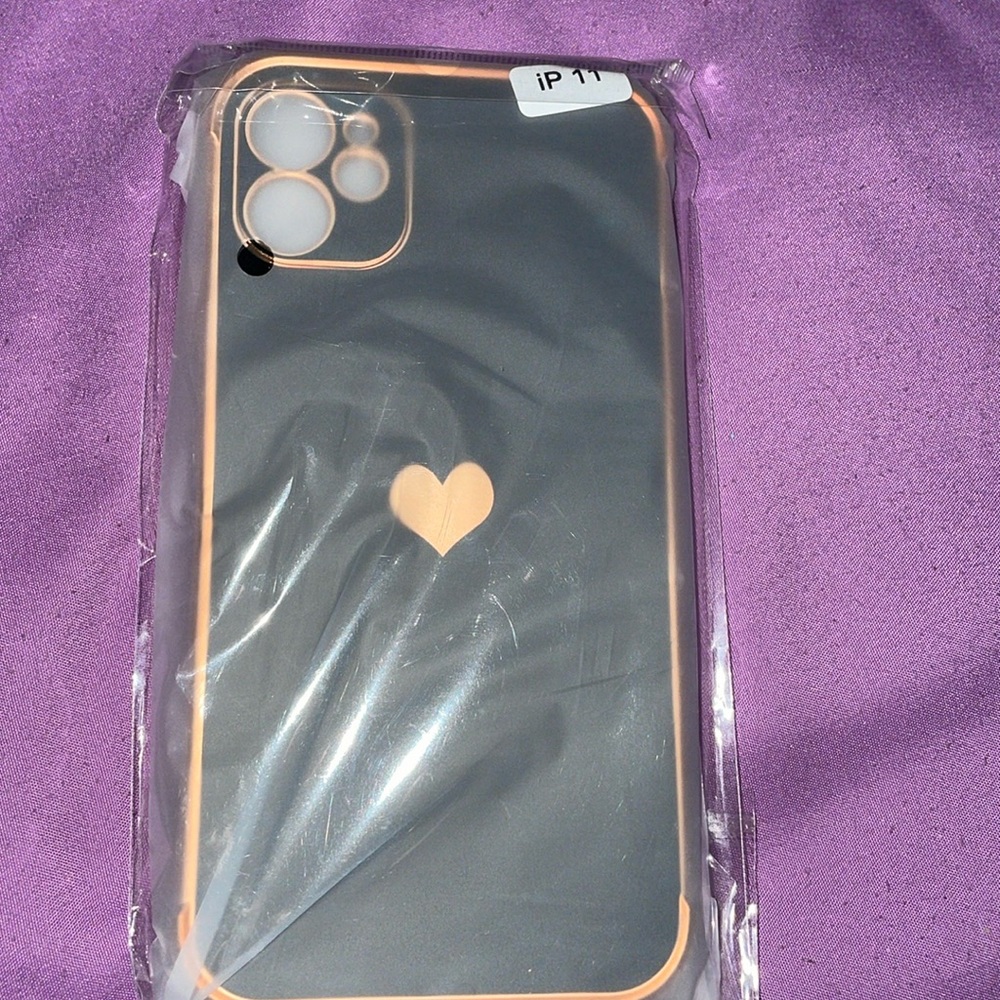 New for Apple iPhone 11 back case with Gold heart Case for iPhone 11